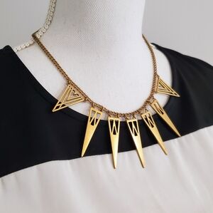 J. Crew Retro Geometric Gold Necklace - 18" To 21"